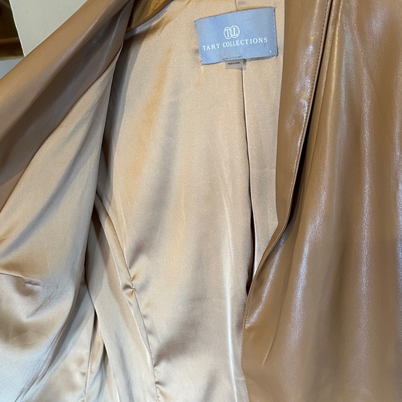 Tart Collections Camel Faux Leather blazer Jacket - Picture 8 of 12